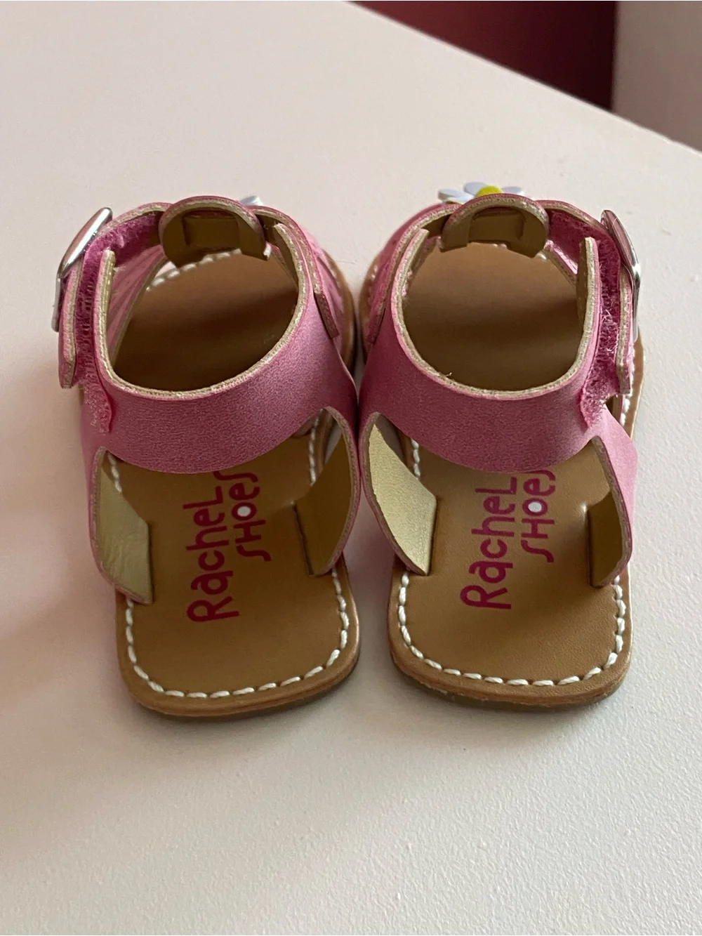 Rachel Shoes Pink Girls Floral Strap Sandals